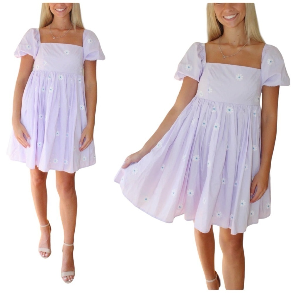 Mable Clothing Daisy Puff Sleeve Full Skirt Babydoll Mini Summer Dress